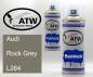 Preview: Audi, Rock Grey, L264: 400ml Sprühdose + 400ml Klarlack - Set, von ATW Autoteile West.